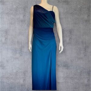 NWT FORGIVENESS BLUE SHIMMER OMBRÉ FORMAL DRESS/ GOWN SIZE 12